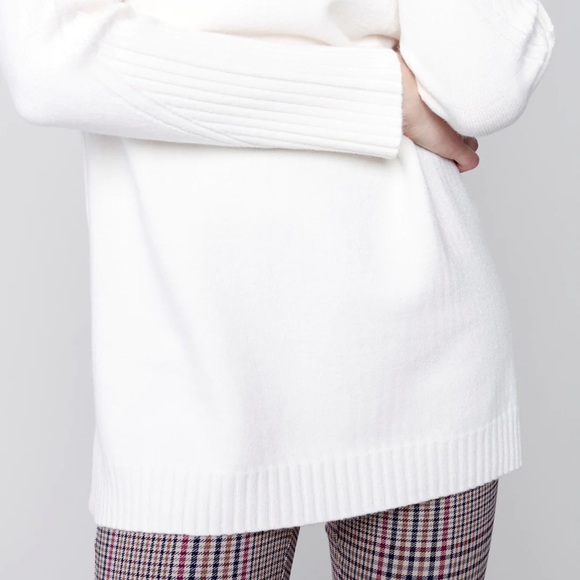 Charlie B mock neck tunic sweater - cream - Picture 3 of 5